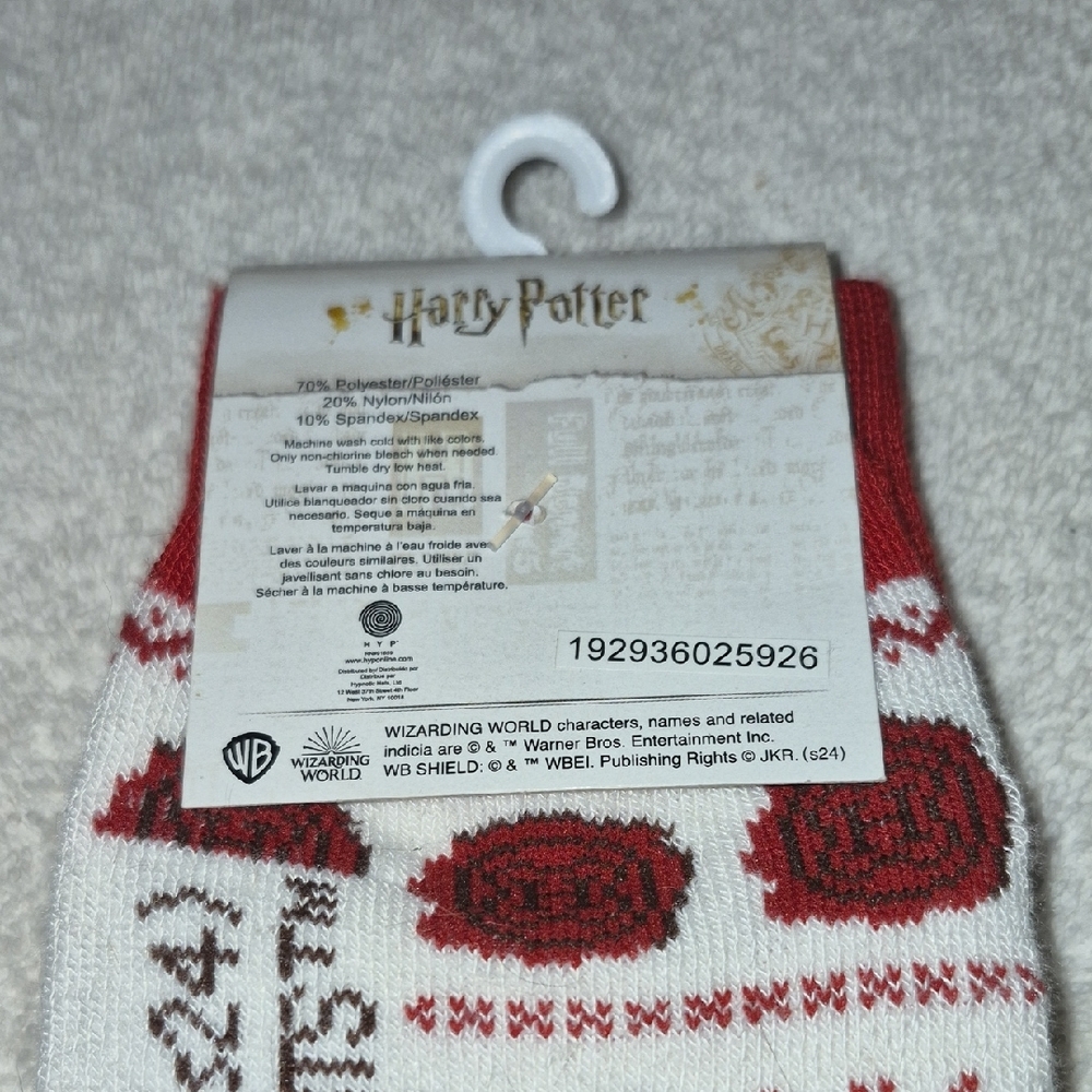 Harry Potter Ugly Sweater Pattern Crew Christmas Socks - Picture 3 of 4